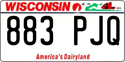 WI license plate 883PJQ