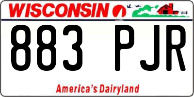 WI license plate 883PJR