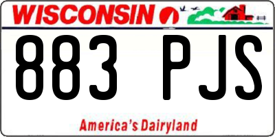 WI license plate 883PJS