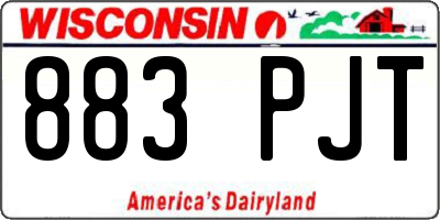 WI license plate 883PJT