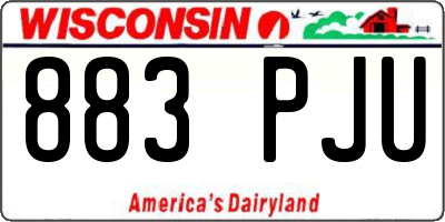 WI license plate 883PJU