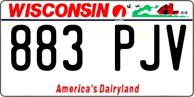 WI license plate 883PJV