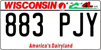 WI license plate 883PJY