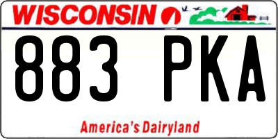 WI license plate 883PKA
