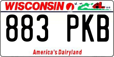 WI license plate 883PKB