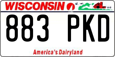 WI license plate 883PKD