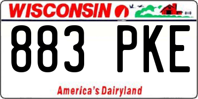WI license plate 883PKE