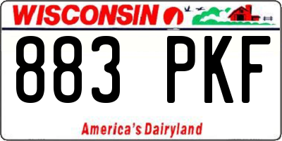 WI license plate 883PKF