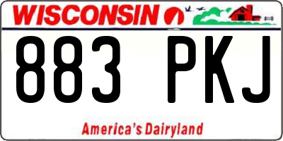 WI license plate 883PKJ