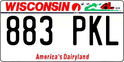 WI license plate 883PKL