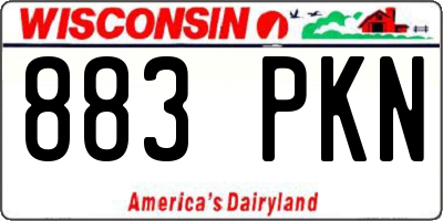 WI license plate 883PKN