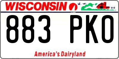 WI license plate 883PKO