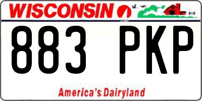 WI license plate 883PKP