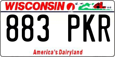 WI license plate 883PKR