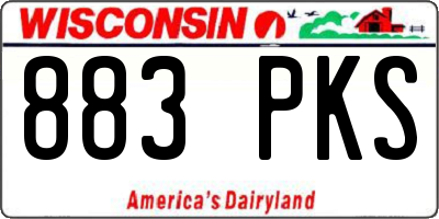 WI license plate 883PKS