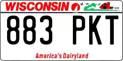 WI license plate 883PKT