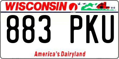 WI license plate 883PKU