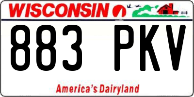 WI license plate 883PKV