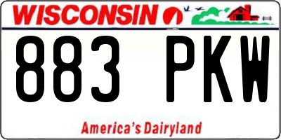 WI license plate 883PKW