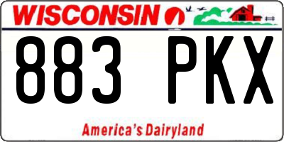 WI license plate 883PKX