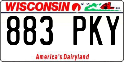 WI license plate 883PKY