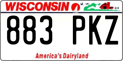 WI license plate 883PKZ
