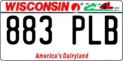 WI license plate 883PLB
