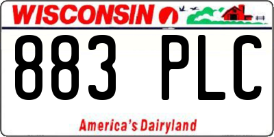 WI license plate 883PLC