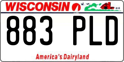 WI license plate 883PLD