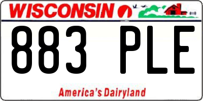 WI license plate 883PLE