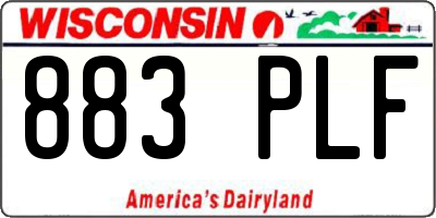 WI license plate 883PLF