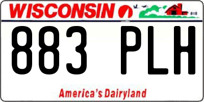 WI license plate 883PLH