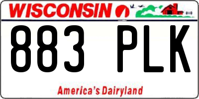 WI license plate 883PLK