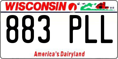 WI license plate 883PLL