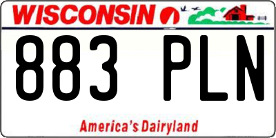 WI license plate 883PLN