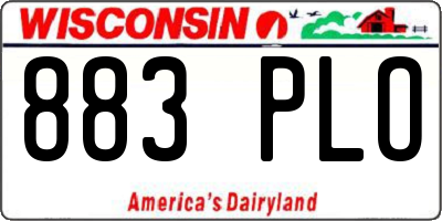 WI license plate 883PLO