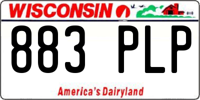 WI license plate 883PLP