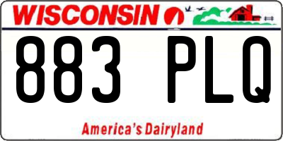 WI license plate 883PLQ