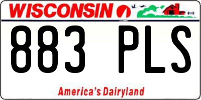 WI license plate 883PLS