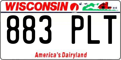 WI license plate 883PLT