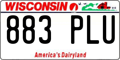 WI license plate 883PLU