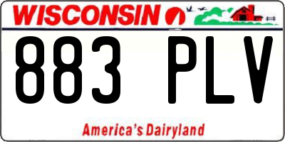 WI license plate 883PLV