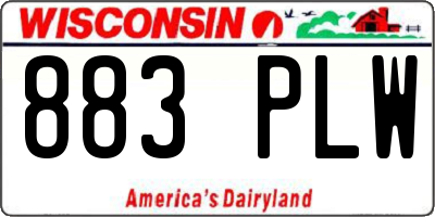 WI license plate 883PLW