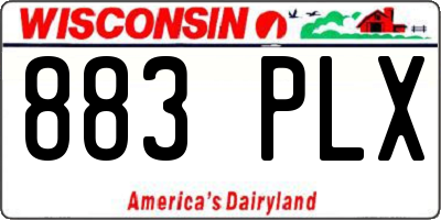 WI license plate 883PLX