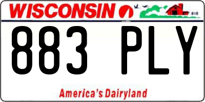 WI license plate 883PLY