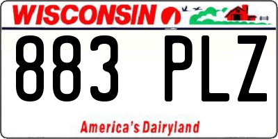 WI license plate 883PLZ