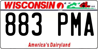 WI license plate 883PMA