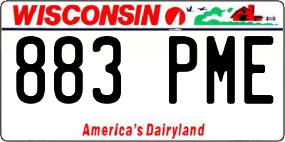 WI license plate 883PME