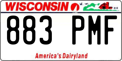 WI license plate 883PMF