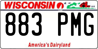 WI license plate 883PMG